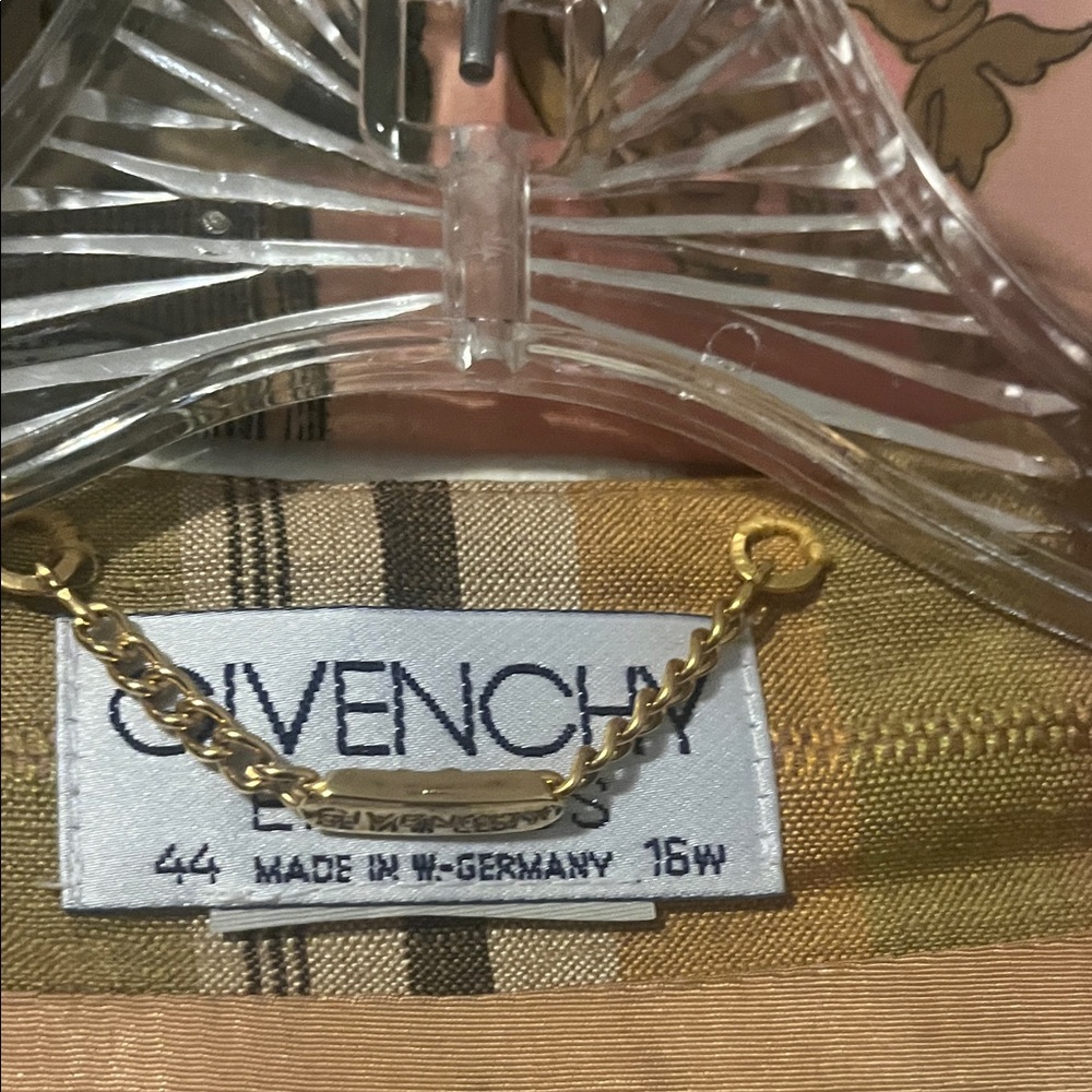 Givenchy Plaid Open-Front Robe in Olive, Rust and Cream - Picture 4 of 5